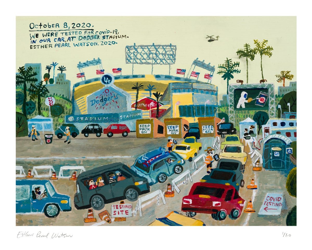Esther Pearl Watson, Dodger Stadium Covid Print