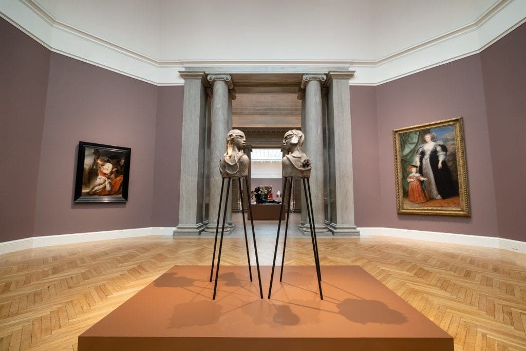 Installation view from "Wangechi Mutu: I Am Speaking, Are You Listening" at the Legion of Honor Museum in San Francisco.