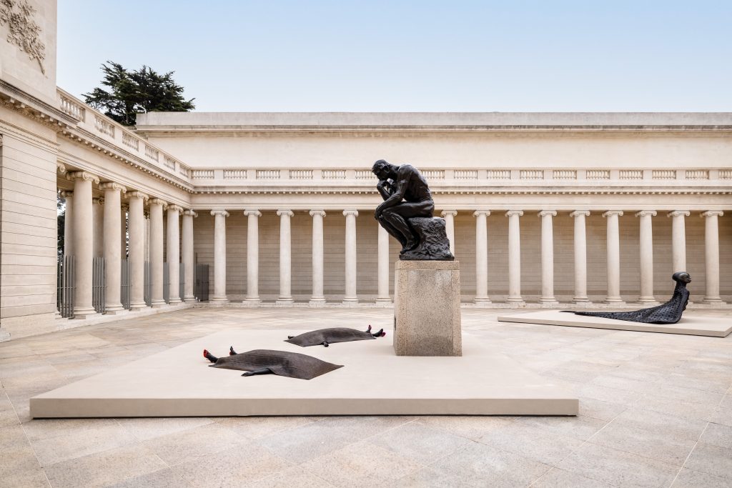 "Installation view from Wangechi Mutu: I Am Speaking, Are You Listening?, Legion of Honor, San Francisco, 2021.