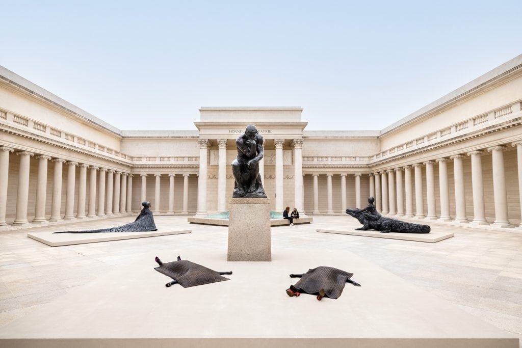 "Installation view from Wangechi Mutu: I Am Speaking, Are You Listening?, Legion of Honor, San Francisco, 2021.