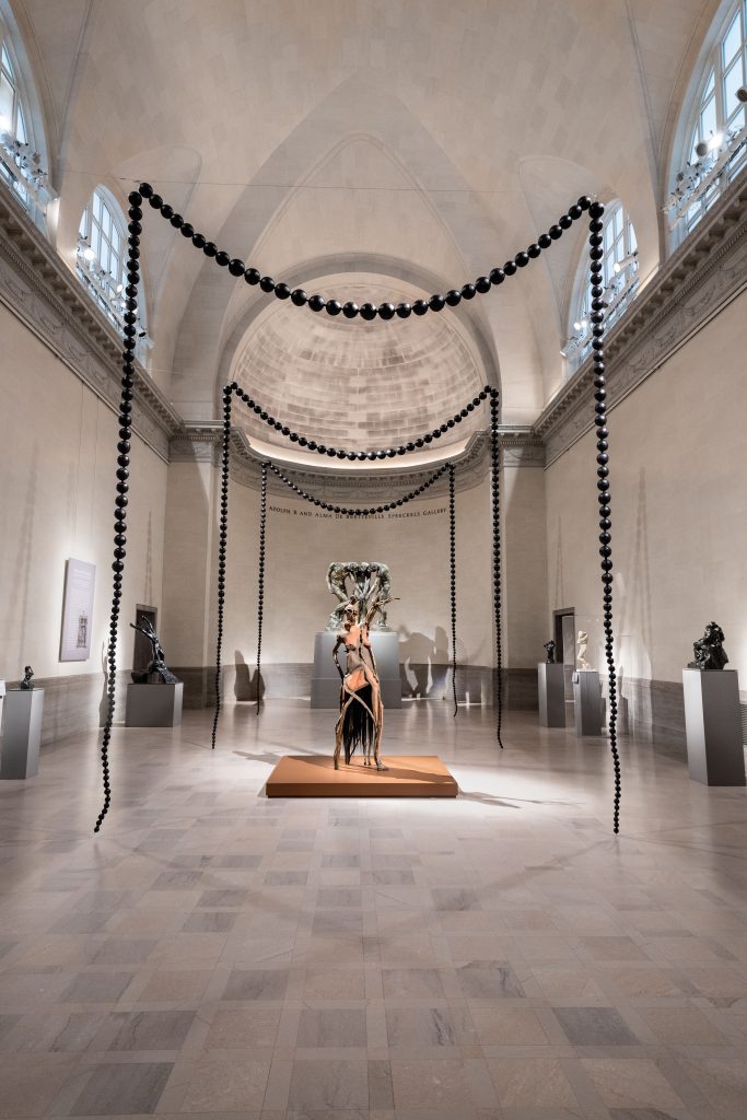 Installation view from "Wangechi Mutu: I am Speaking, Are You Listening" at the Legion of Honor Museum in San Francisco.