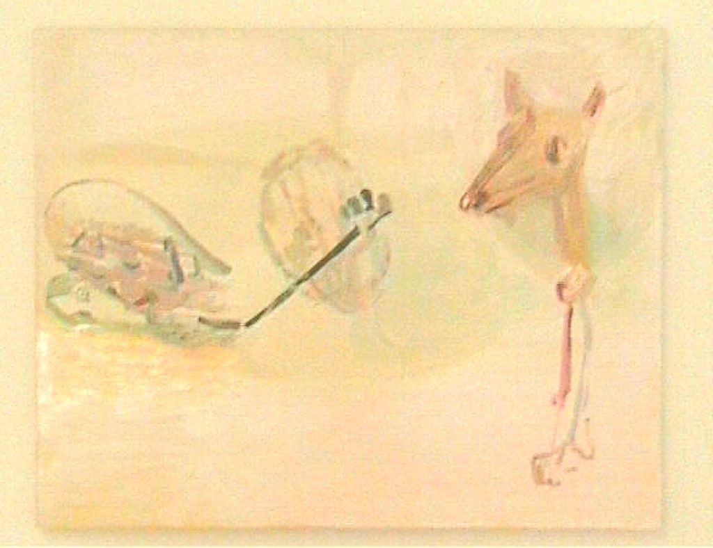 Amy Sillman, Fox, 2001, Oil on wood, 16" x 20"