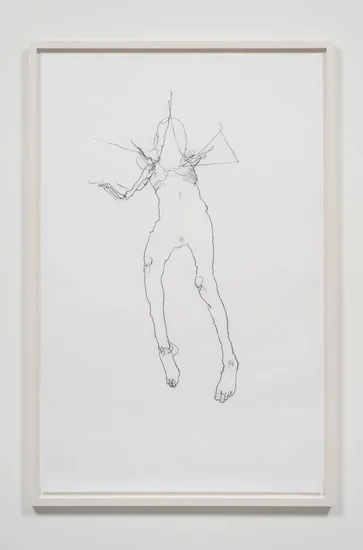 Chloe Piene, La Bonne Dame, 2010, Charcoal on Vellum, 45.5 x 29 inches, 115.6 x 73.7 cm