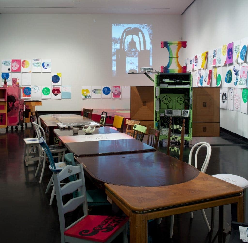 Andrea Bowers, Olga Koumoundouros, TRANSFORMer: Platform for Community Education, Actvism and Fundraising, 2013, Tang Museum, Skidmore College