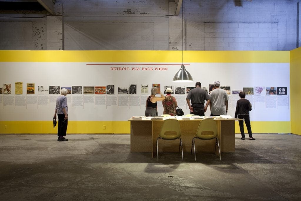 Andrea Bowers, The Past is Present, 2013, Installation view, Museum of Contemporary Art Detroit; Photo credit: Corine Vermeulen, courtesy of MOCAD