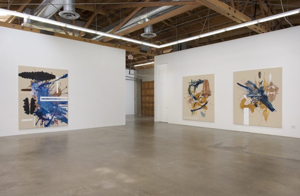 Elizabeth Neel, "Lobster with Shell Game," Installation View, 2015, Photo cred: Robert Wedemeyer