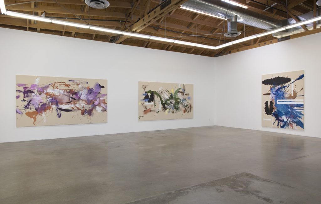 Elizabeth Neel, "Lobster with Shell Game," Installation View, 2015, Photo cred: Robert Wedemeyer