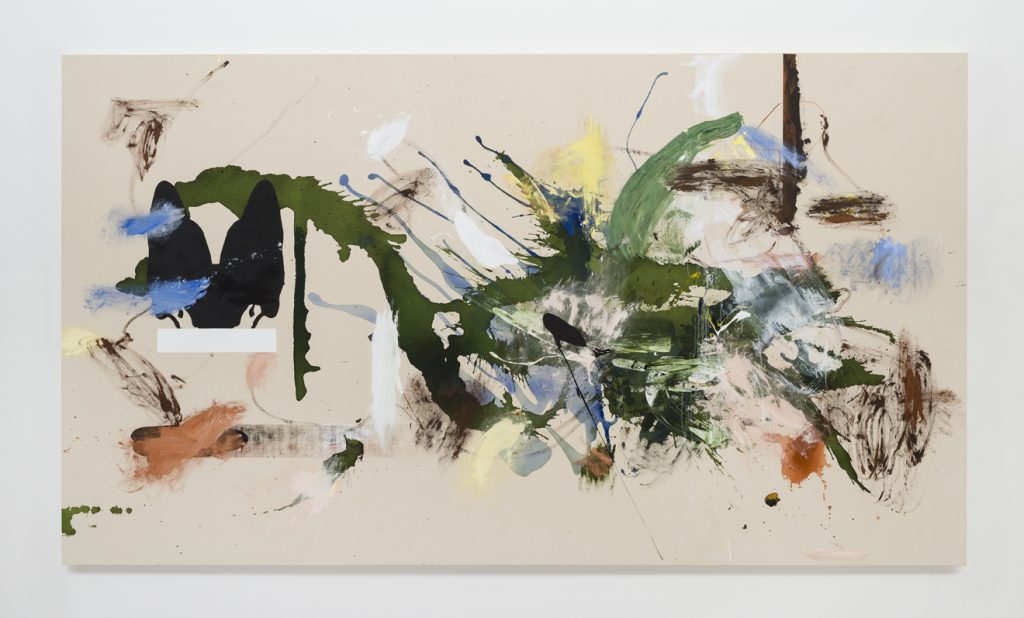 Elizabeth Neel, Black's Pond (Eating Languages), 2014, Acrylic on canvas, 78" H x 138" W (198.12 cm H x 350.52 cm W), Photo cred: Jeff McLane