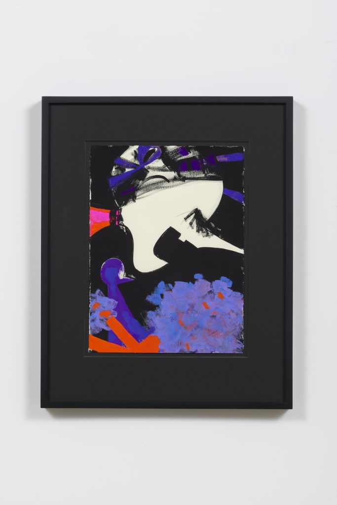 Ellen Berkenblit, Untitled, 2015, Gouache and graphite on paper, 22.75" H x 18.25" W framed, Photo cred: Jeff McLane