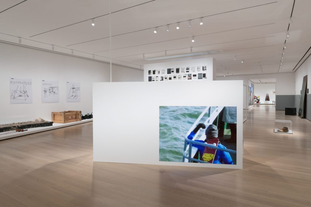 Installation view of member: Pope.L, 1978–2001, The Museum of Modern Art, New York, October 21, 2019 – February 1, 2020. © 2019 The Museum of Modern Art. Photo: Martin Seck