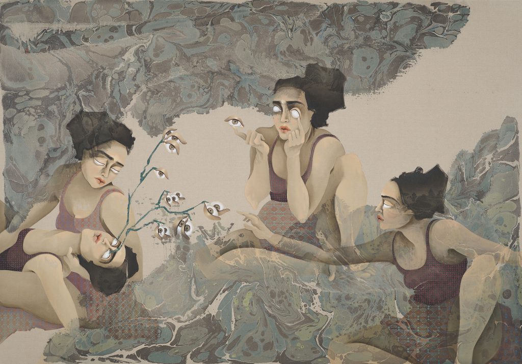 This image illustrates a divnk to the exhibition titled Hayv Kahraman