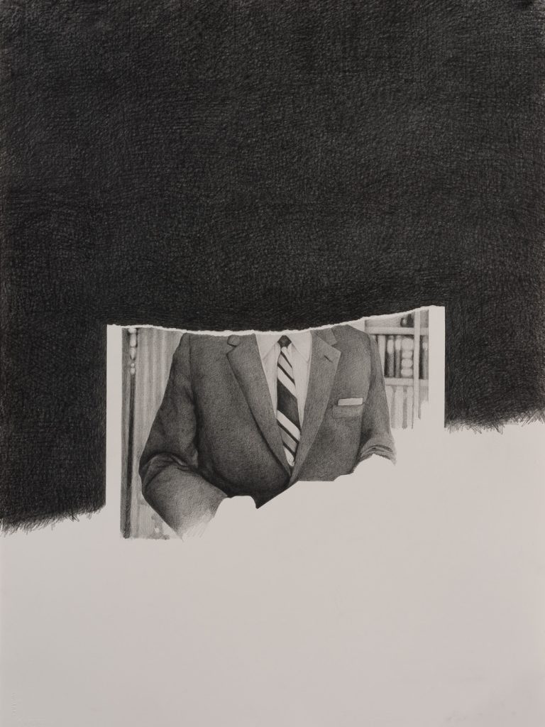 Karl Haendel, J. Edgar Hoover #3, 2012, Pencil on paper, 30