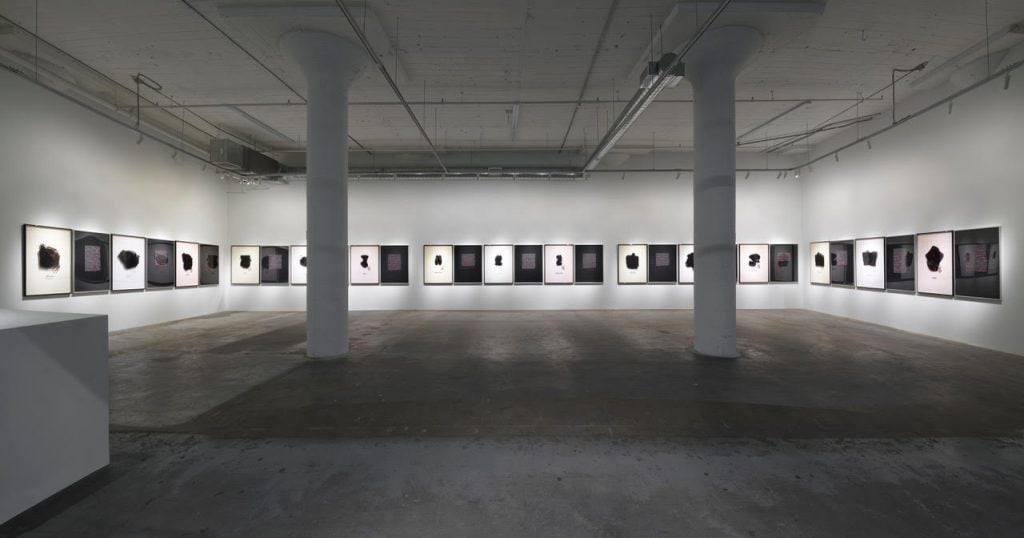 This image illustrates a link to the exhibition titled Mary Kelly in the New York Times