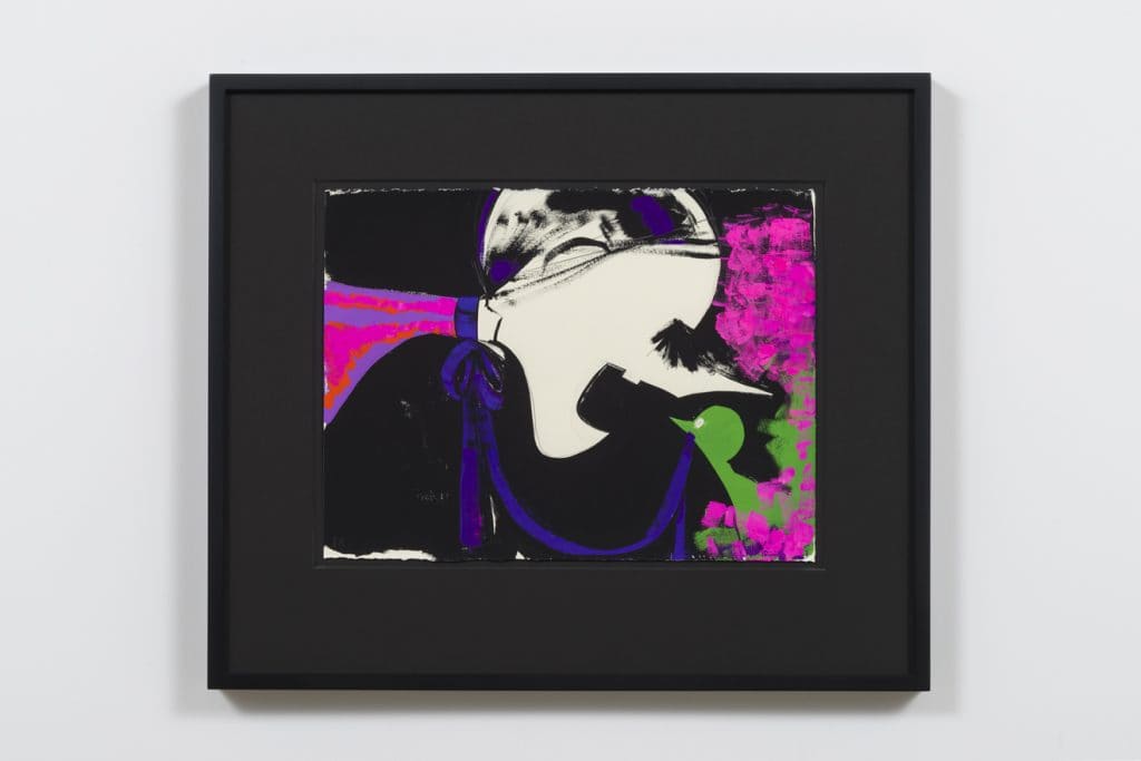 Ellen Berkenblit, Untitled, 2015, Gouache and graphite on paper, 18.75" H x 22" W framed, Photo cred: Jeff McLane