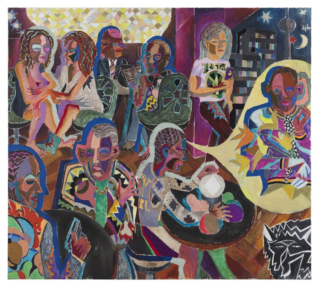 Armin Boehm, Tricky, 2015 - 2016, Oil and fabrics on canvas, 70.87" H x 78.74" W, Photo credit:  Gunter Lepkowski
