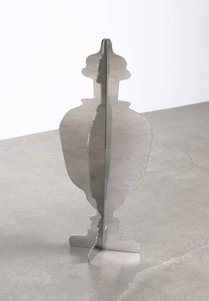 Shana Lutker, Woman of Paris, 41:59, 2017, Stainless steel, 28 x 12 x 12" [HxWxD], Photo credit: Robert Wedemeyer