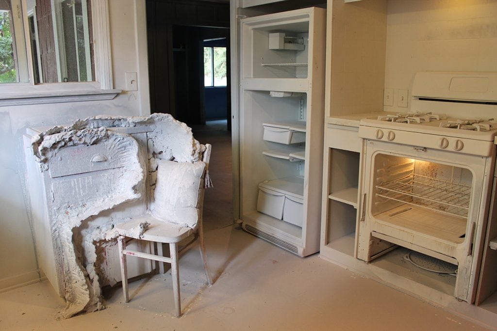 Olga Koumoundouros, Olga Koumoundouros: We made life here for a little while, 2013, Mixed media, site-specific installation, Dimensions variable, Installation view, Susanne Vielmetter Los Angeles Projects Off-site Exhibition, 495 Alameda Street, Altadena, CA
