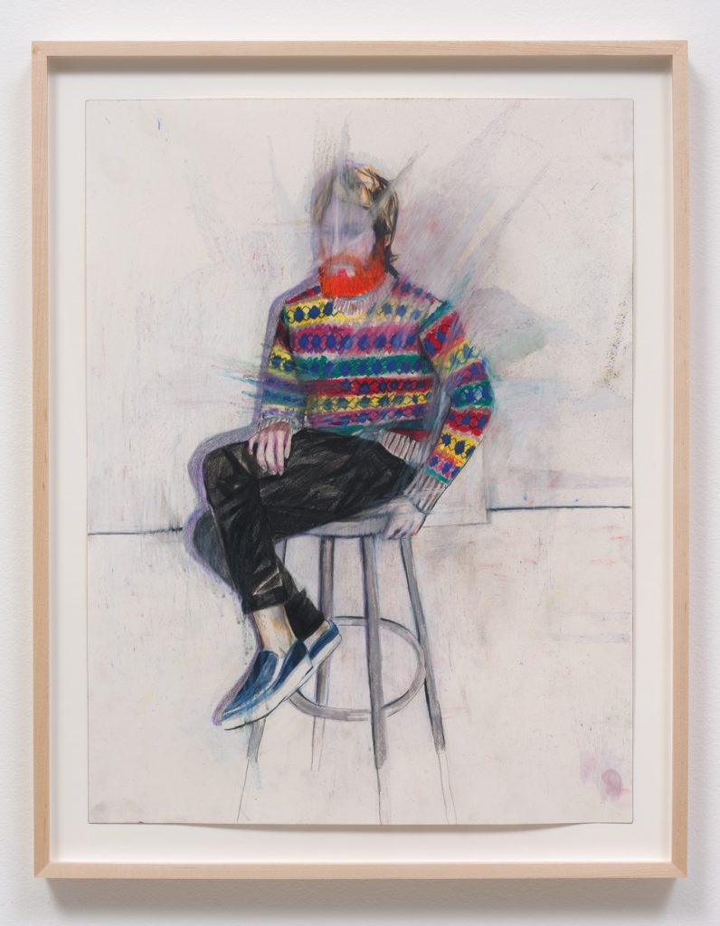 Raffi Kalenderian, Jim, 2014, Colored pencil and pastel on paper, 27.50" H x 21.50" W x 1.50" D (69.85 cm H x 54.61 cm W x 3.81 cm D) framed, SVLAP solo exhibition, May 31 - July 5, 2014; Photo credit: Robert Wedemeyer