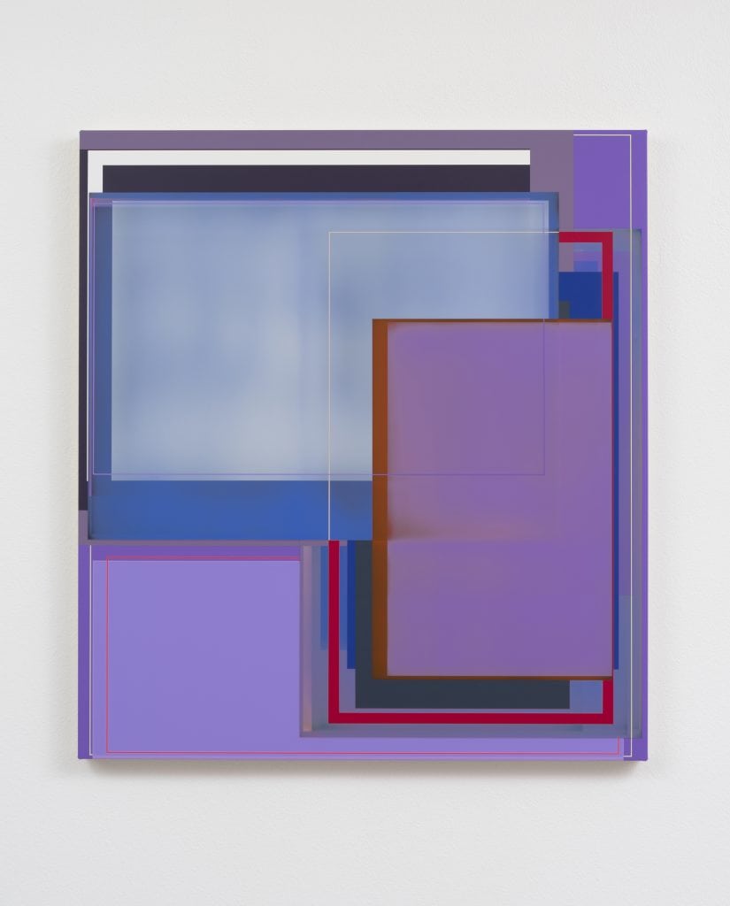 Patrick Wilson, Violet Return, 2017, Acrylic on canvas, 41 x 37" [HxW], Photo credit: Robert Wedemeyer