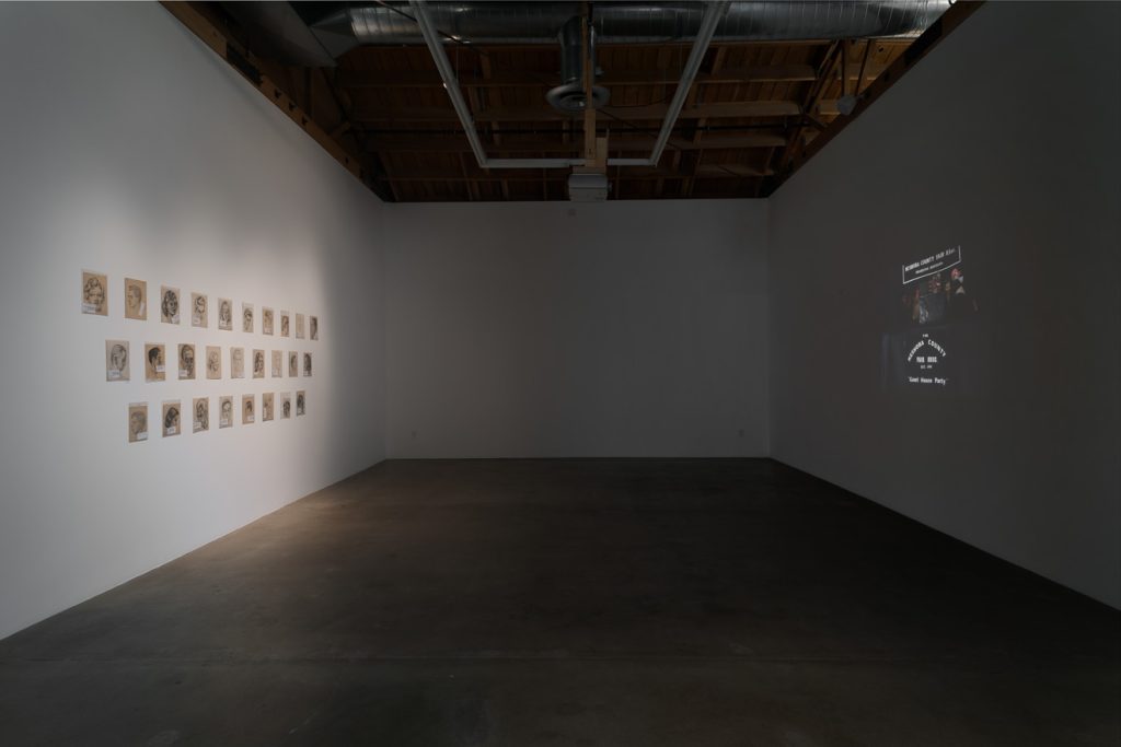 Rodney McMillian, Neshoba County Fair, 2012, Single-channel color video with sound; 27 pencil on paper drawings by Horace Taylor 1942-1956, 6:39 minutes; drawings approximately 11 1/2" x 8" each, Unique + 2AP