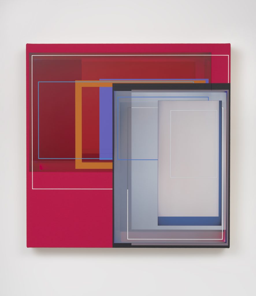 Patrick Wilson, Push, 2017, Acrylic on canvas, 22 x 22" [HxW], Photo credit: Robert Wedemeyer