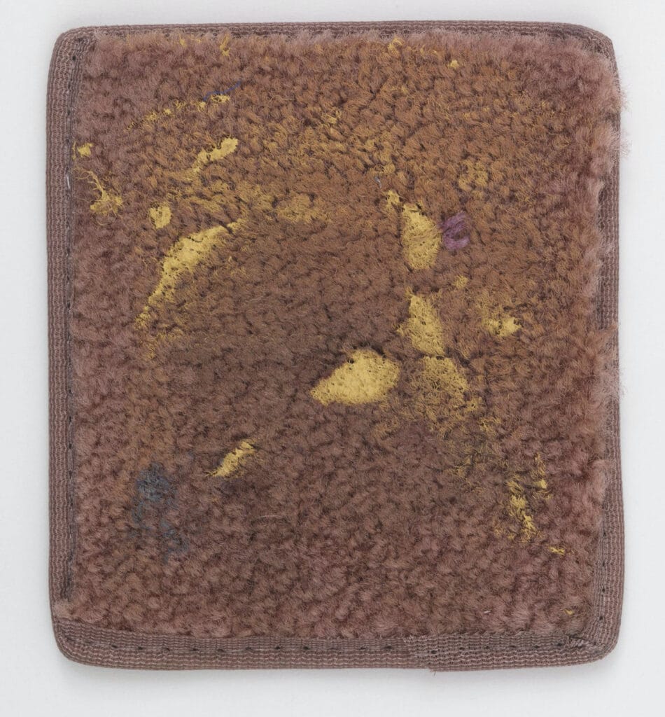 Louise Fishman  "Untitled," 2007 Acrylic on carpet sample 6 x 5 1/16 inches Courtesy the artist and Cheim & Read