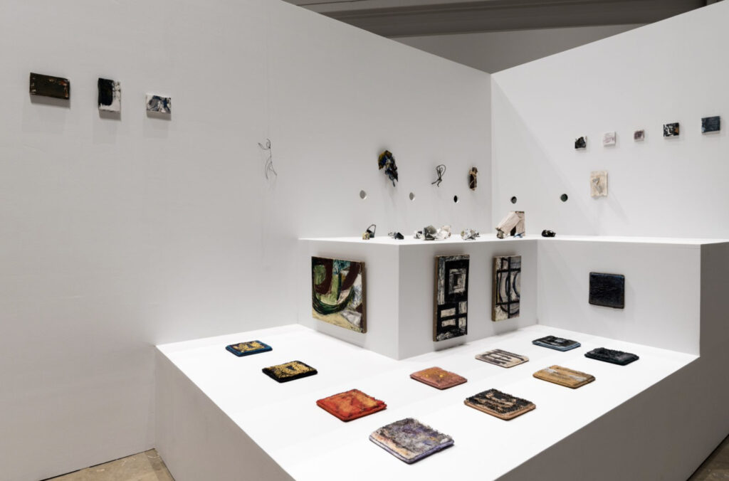 Louise Fishman Installation view, "Paper Louise Tiny Fishman Rock," 2016, Institute of Contemporary Art, University of Pennslyvania Photo credit: Constance Mensh