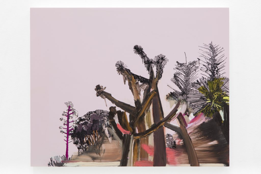 Whitney Bedford, The Desert Party, 2015, Ink and oil on panel, 16" H x 20"W, Photo cred: Evan Bedford