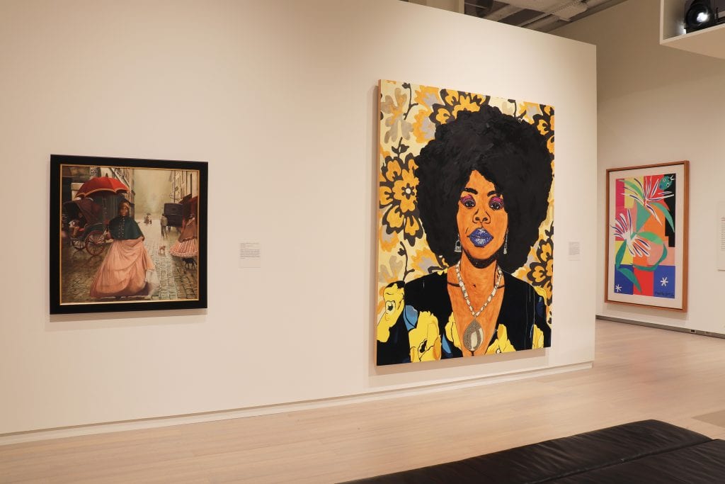 Mickalene Thomas Installation view, "Posing Modernity: The Black Model from Manet and Matisse to Today," Wallach Art Gallery at Columbia University (October 24, 2018–February 10, 2019)