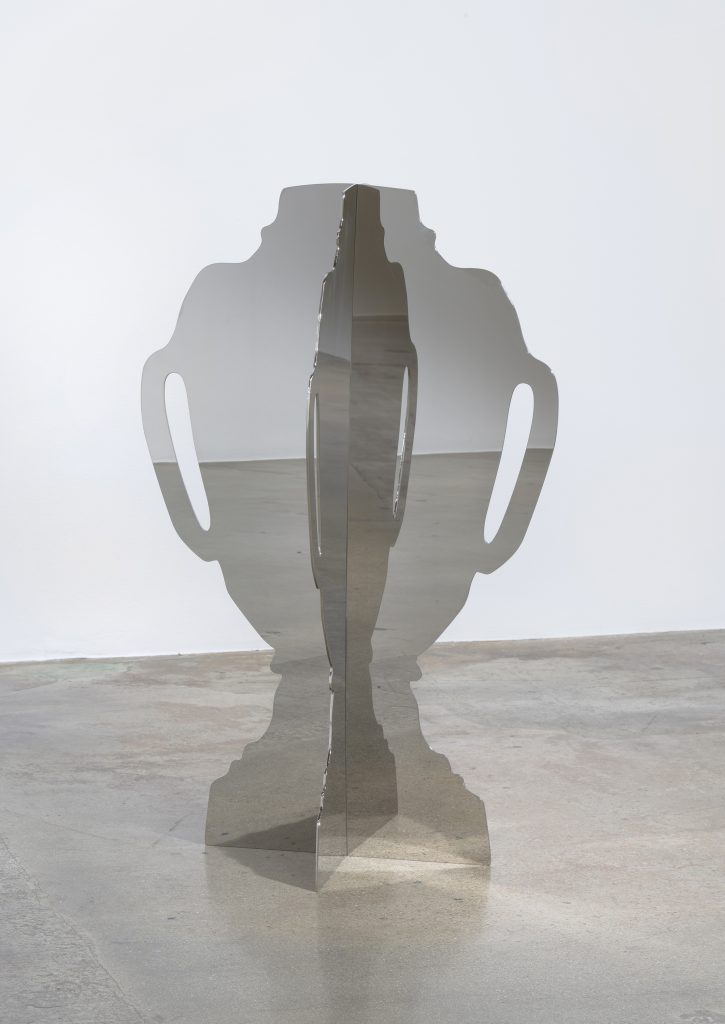 Shana Lutker, Woman of Paris, 48:57, 2017, Stainless steel, 35 x 22 x 22" [HxWxD], Photo credit: Robert Wedemeyer