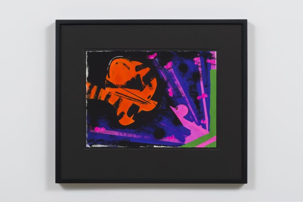 Ellen Berkenblit, Untitled, 2015, Gouache and graphite on paper, 18.75" H x 22" W framed, Photo cred: Jeff McLane