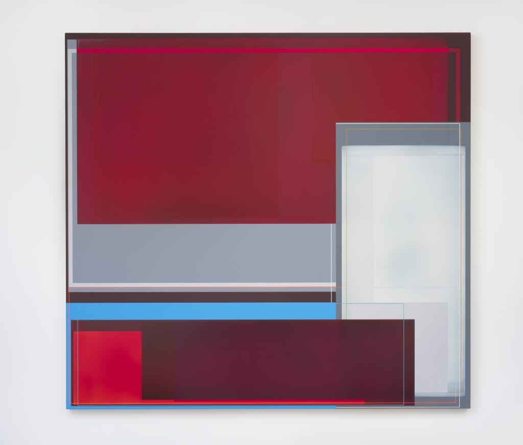 Patrick Wilson, Bar Menu, 2017, Acrylic on canvas, 67 x 72" [HxW], Photo credit: Robert Wedemeyer