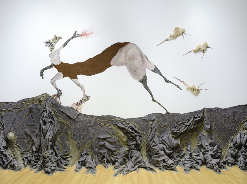 Wangechi Mutu, Installation shot of A Fantastic Journey, 2013, Courtesy of the Nasher Museum of Art at Duke University