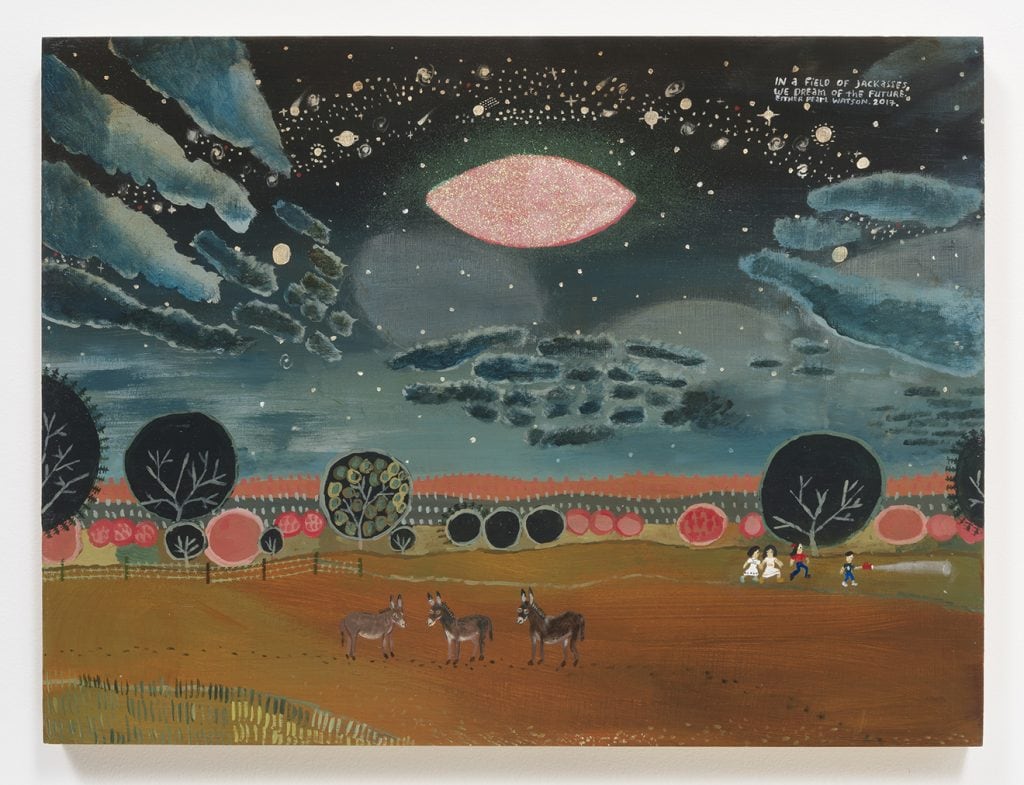 Esther Pearl Watson In a Field of Jackasses We Dreamed of the Future, 2017