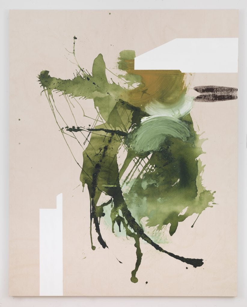Elizabeth Neel, Flaws and Flying Buttress, 2016, Acrylic on canvas, 96 x 76" [HxW], Photo credit: Adam Reich