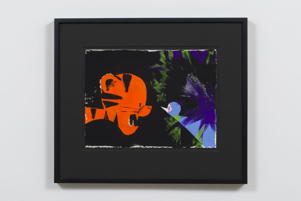 Ellen Berkenblit, Untitled, 2015, Gouache and graphite on paper, 18.75" H x 22" W framed, Photo cred: Jeff McLane