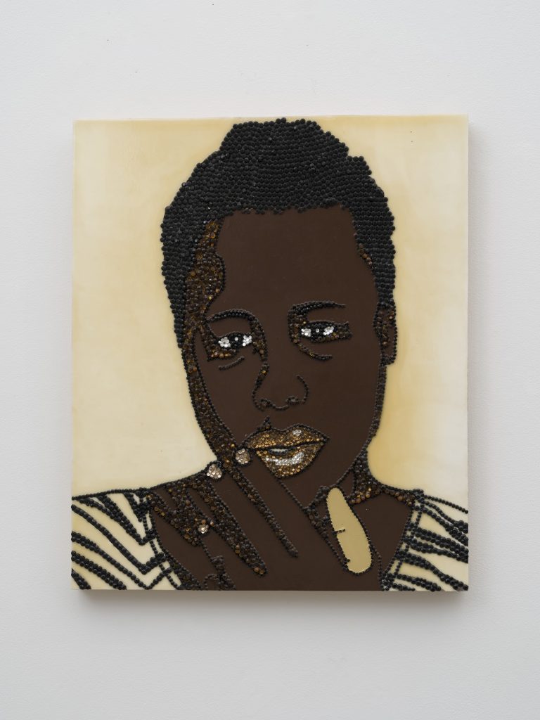 This image illustrates a link to the exhibition titled Mickalene Thomas in The LA Times