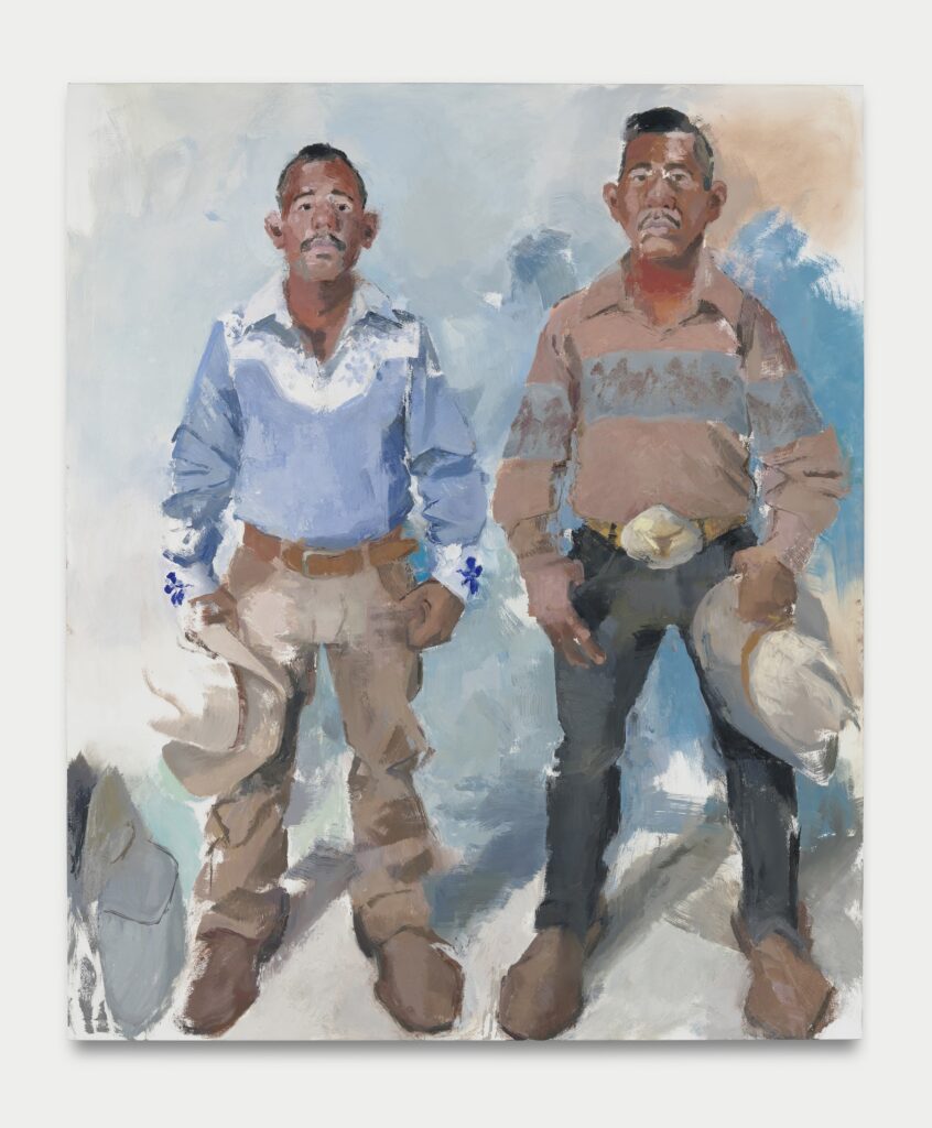 This image depicts an artwork by John Sonsini titled "Francisco & Oscar." This artwork was created in 2024 and measures 72" x 60" [HxW] (182.88 x 152.4 cm). Its medium is Oil on canvas.