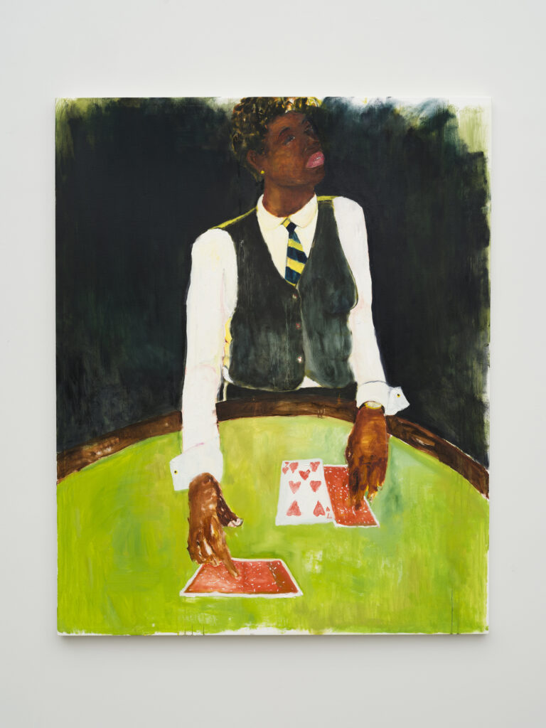 This image depicts an artwork by Jared McGriff titled "one to infinity chambers of certainty, uncertainty and everything in between." This artwork was created in 2025 and measures 68" x 55" [HxW] (172.72 x 139.7 cm). Its medium is Oil on canvas.