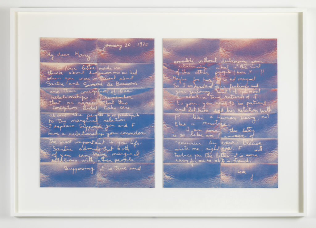 This image illustrates a link to the exhibition titled Mary Kelly<br>Paul Mpagi Sepuya in <br><i>ECHO DELAY REVERB: American Art, Francophone Thought</i>