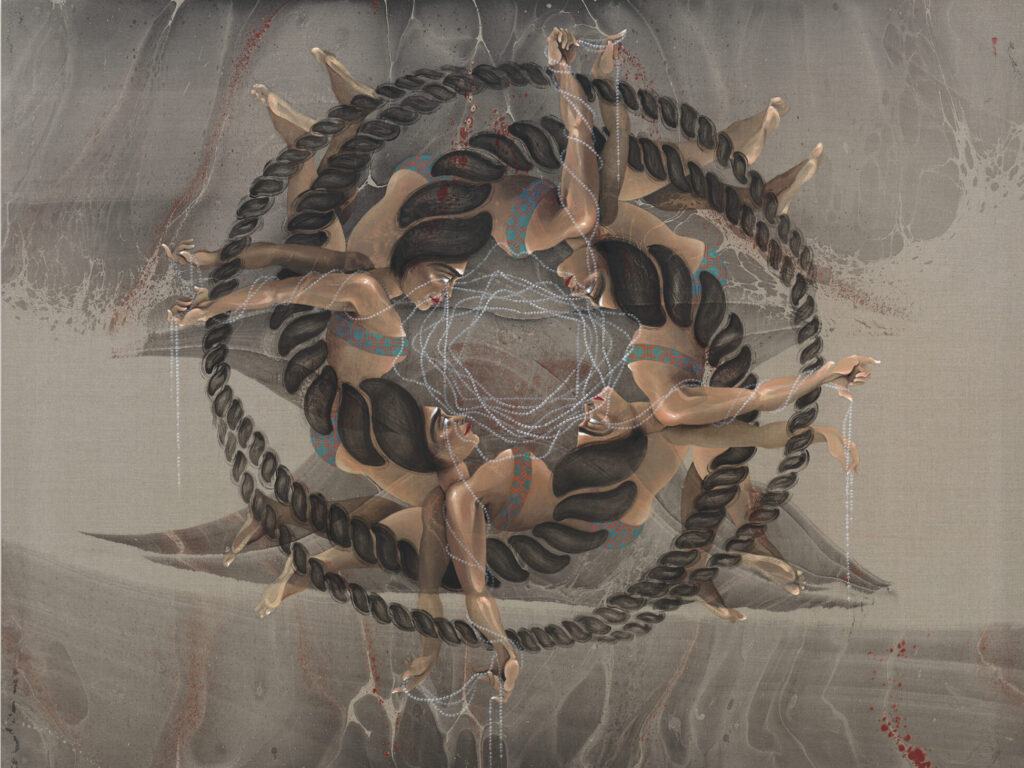 This image illustrates a link to the exhibition titled Opening: Hayv Kahraman