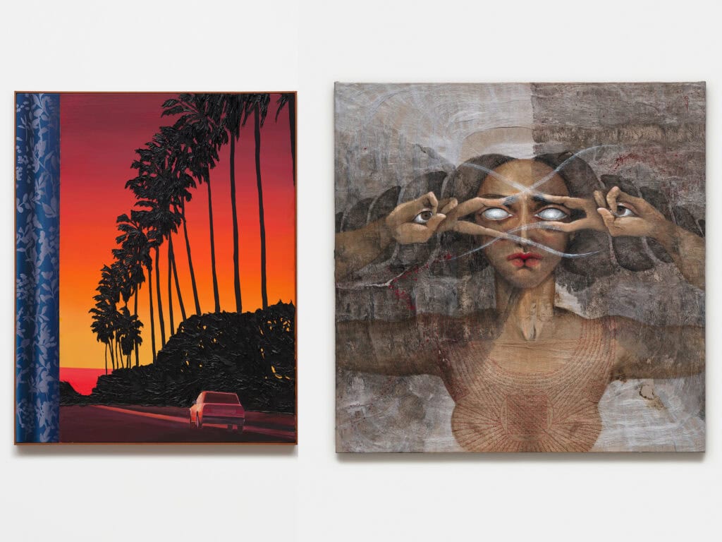 This image illustrates a link to the exhibition titled Alec Egan and Hayv Kahraman in The Financial Times