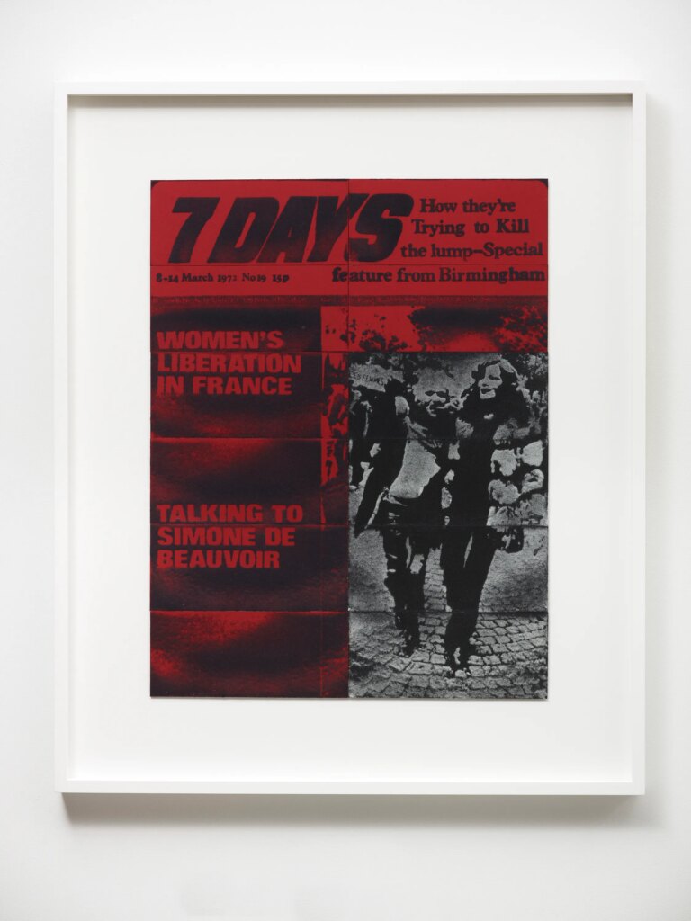 This image depicts an artwork by Mary Kelly titled "7 Days, March, 1972." This artwork was created in 2014 and measures 41" x 34" x 2" [HxWxD] (104.14 x 86.36 x 5.08 cm). Its medium is Compressed lint.
