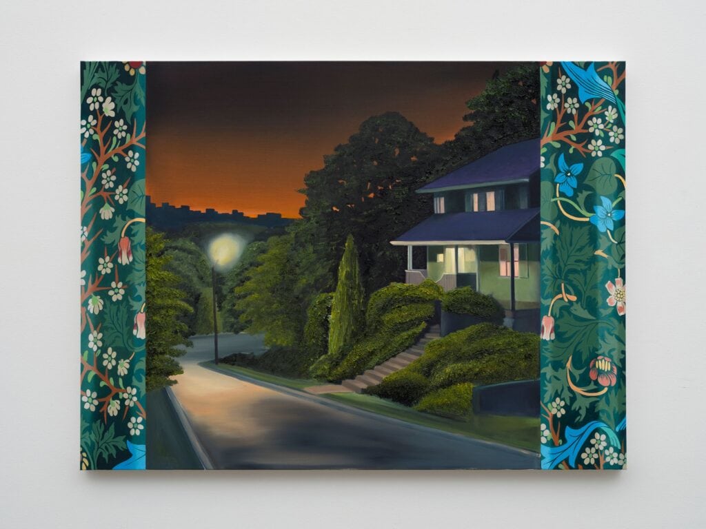 This image depicts an artwork by Alec Egan titled "Night Street." This artwork was created in 2026 and measures 36" x 48" [HxW] (91.44 x 121.92 cm). Its medium is Oil on canvas.