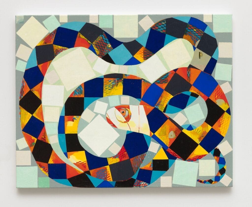 This image depicts an artwork by Brad Eberhard titled "Malevich’s Dilemma." This artwork was created in 2020 and measures 24" x 30" [HxW] (60.96 x 76.2 cm). Its medium is Oil on linen.