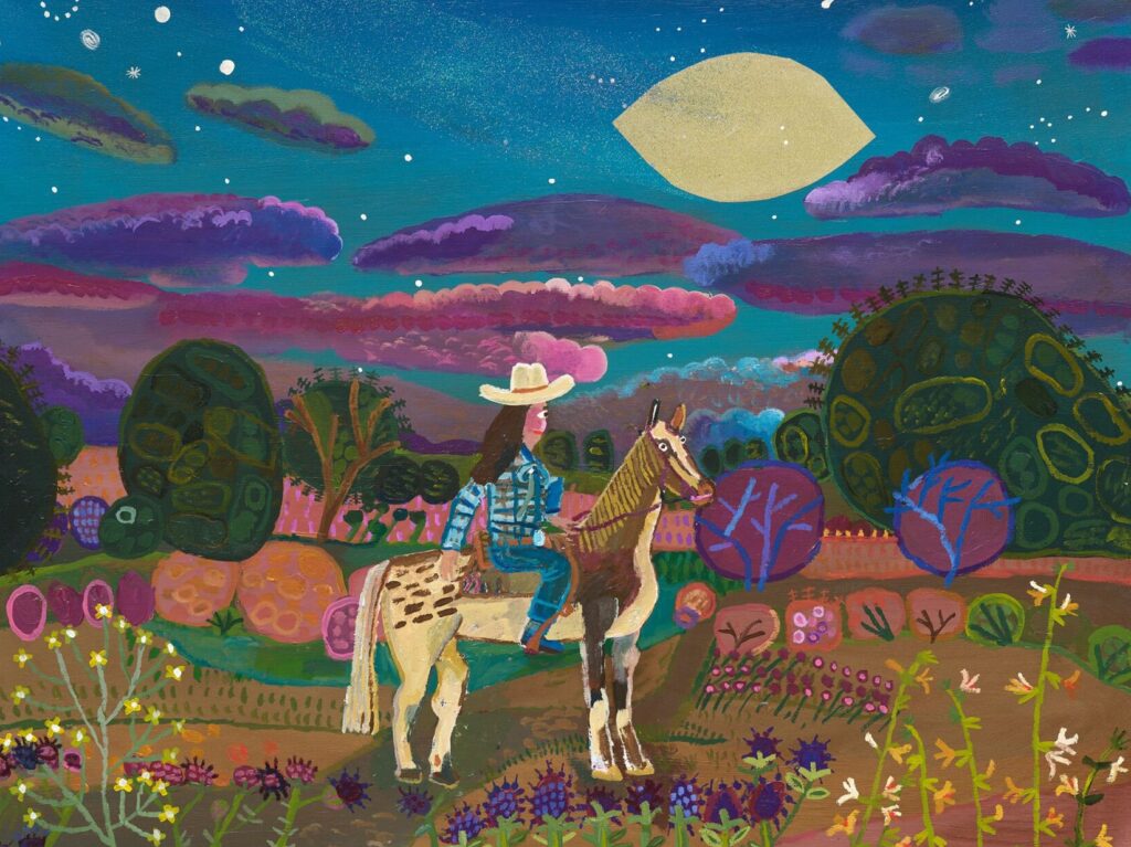This image illustrates a link to the exhibition titled Opening: Esther Pearl Watson – Celestial Road Trip